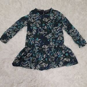 Tommy Hilfiger- Girls Blue & Green Floral Dress. Size 10